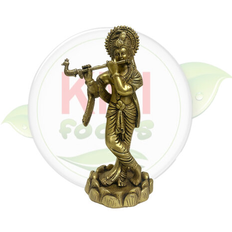 Krishna Playing Flute Statue in Copper