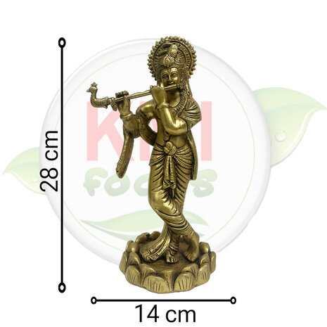 Krishna Playing Flute Statue in Copper