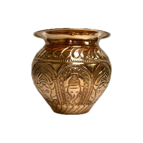 Koperen (Water) Pot met Relief